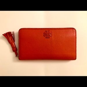 Tory Burch Orange Continental Wallet